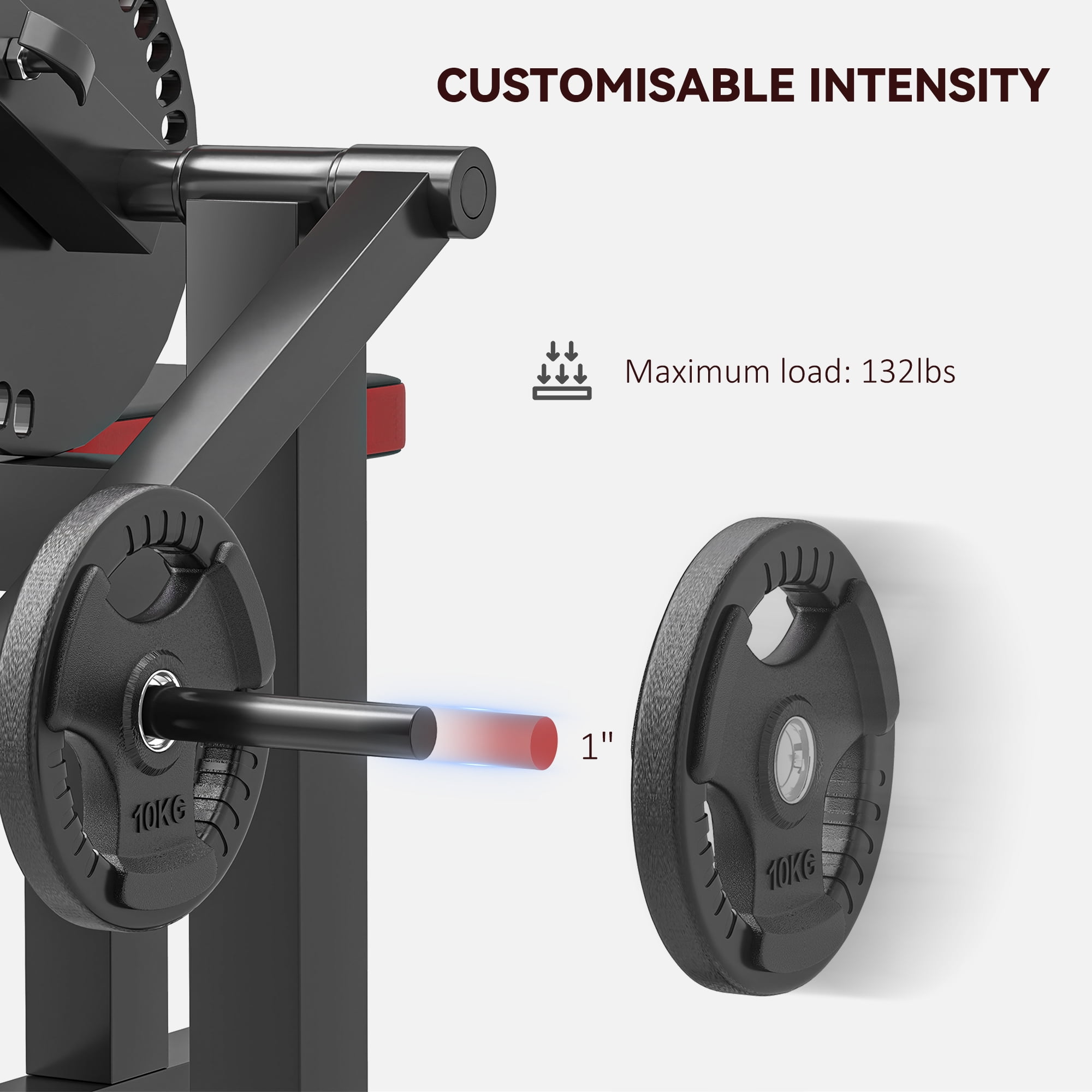 Soozier Bicep Tricep Curl Machine, Plate Loaded Bicep Curls and Tricep Extension Machine, 2 in 1 Home Gym Workout Station