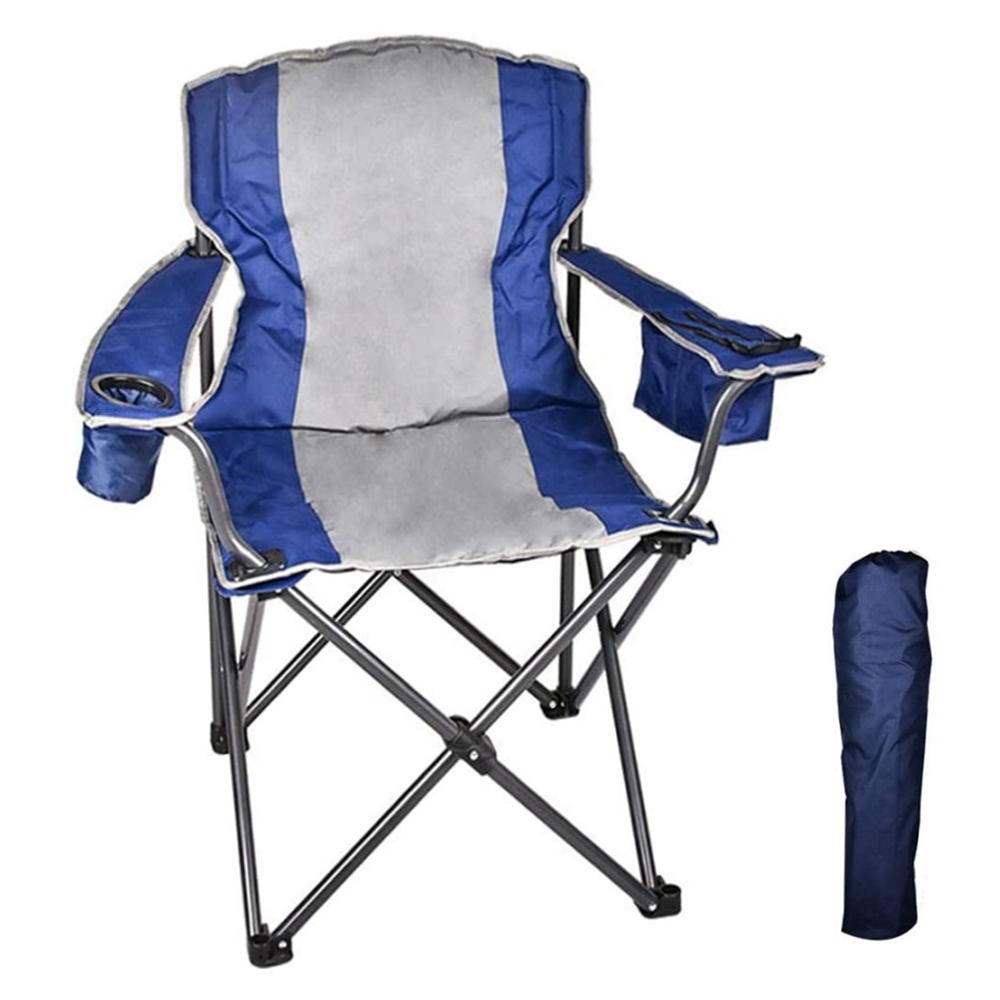 Folding Camping Chair with Cooler, Ultralight Outdoor Portable Chair with Cup Holder and Carry Bag, Padded Armrest Camping Chair, Collapsible Lawn Chair for BBQ, Beach, Hiking, Picnic, TE085 - image 1 of 6