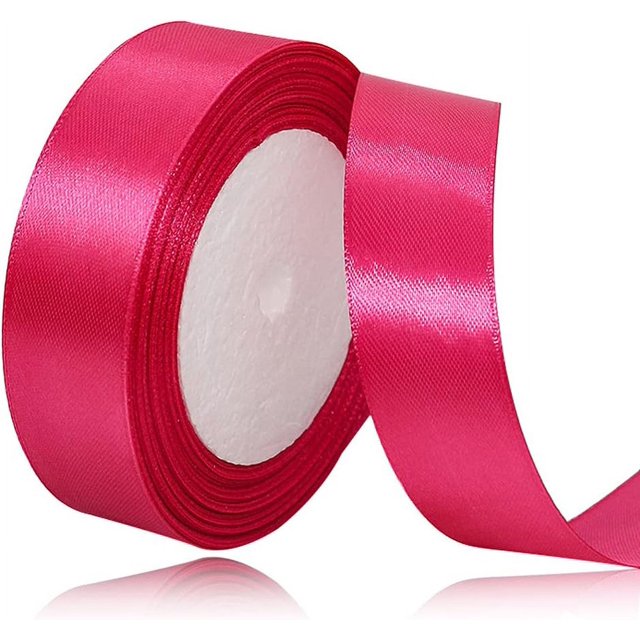 LAICAIW Solid Color Rose Red Satin Ribbon, 3/4 Inches x 25 Yards Fabric Satin Ribbon for Gift Wrapping, Crafts, Hair Bows Making, Wreath, Wedding Party Decoration and Other Sewing Projects