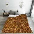 thumbnail image 5 of Honeii Golden Glitter Print Fleece Blanket - Throw Blanket for Bed, Sofa, Couch, Camping, and Travel , Microplush Ultra Soft Warm Blanket-40"x30", 5 of 7