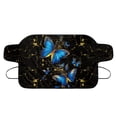 thumbnail image 6 of FOR U DESIGNS Blue Butterfly Marble Print Windshield Snow Cover for Cars, All-Weather Vehicle Windproof Winter Frost and Ice Removal Sunshade Front Window Automotive Covers Fit for Trucks, Vans, 6 of 6