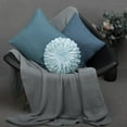 thumbnail image 4 of JWH 3D Handmade Aesthetic Decorative Velvet Flower Throw Pillows Soft Sunflower Pillow for Bedroom Couch Bed Decor 14inch Light Blue, 4 of 10