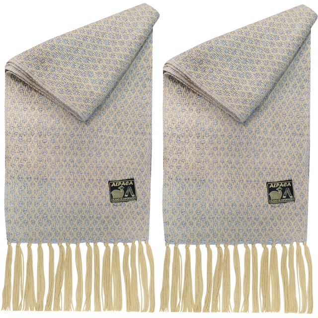 Bufanda Hecha a Mano AlpacaGrayYellow 2Pzas Gris/Amarillo 170cm x 21cm Hechas a Mano Alpaca.