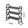 thumbnail image 2 of LACKUST 3 Tier Rolling Shoe Rack with Wheels, Black Plastic Shoe Organizer for Entryway Bedroom Closet, Easy Install Space Saving Shoe Storage Rack, 2 of 6