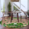 thumbnail image 3 of Round Rug 6Ft Washable Non-Slip, St. Patrick's Day Circle Area Rugs for Living Room Bedroom, Shamrocks Gnomes Truck Rustic Wood Indoor Floor Mats Carpet Runner for Home Decor Aesthetic, 3 of 8