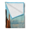 thumbnail image 2 of Canyon Soft Flannel Fleece Blanket, Panorama of Popular American Grand Canyon by Process of Long Erosion and Wind Theme, Cozy Plush for Indoor and Outdoor Use, 60" x 80", Blue Orange, by Ambesonne, 2 of 5