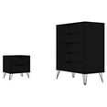 thumbnail image 1 of Manhattan Comfort 179GMC2 Rockefeller Noir Commode 5 Tiroirs et Table de Chevet 2 Tiroirs Set&44; 44,57 x 55,5 x 21,57 Po., 1 of 2