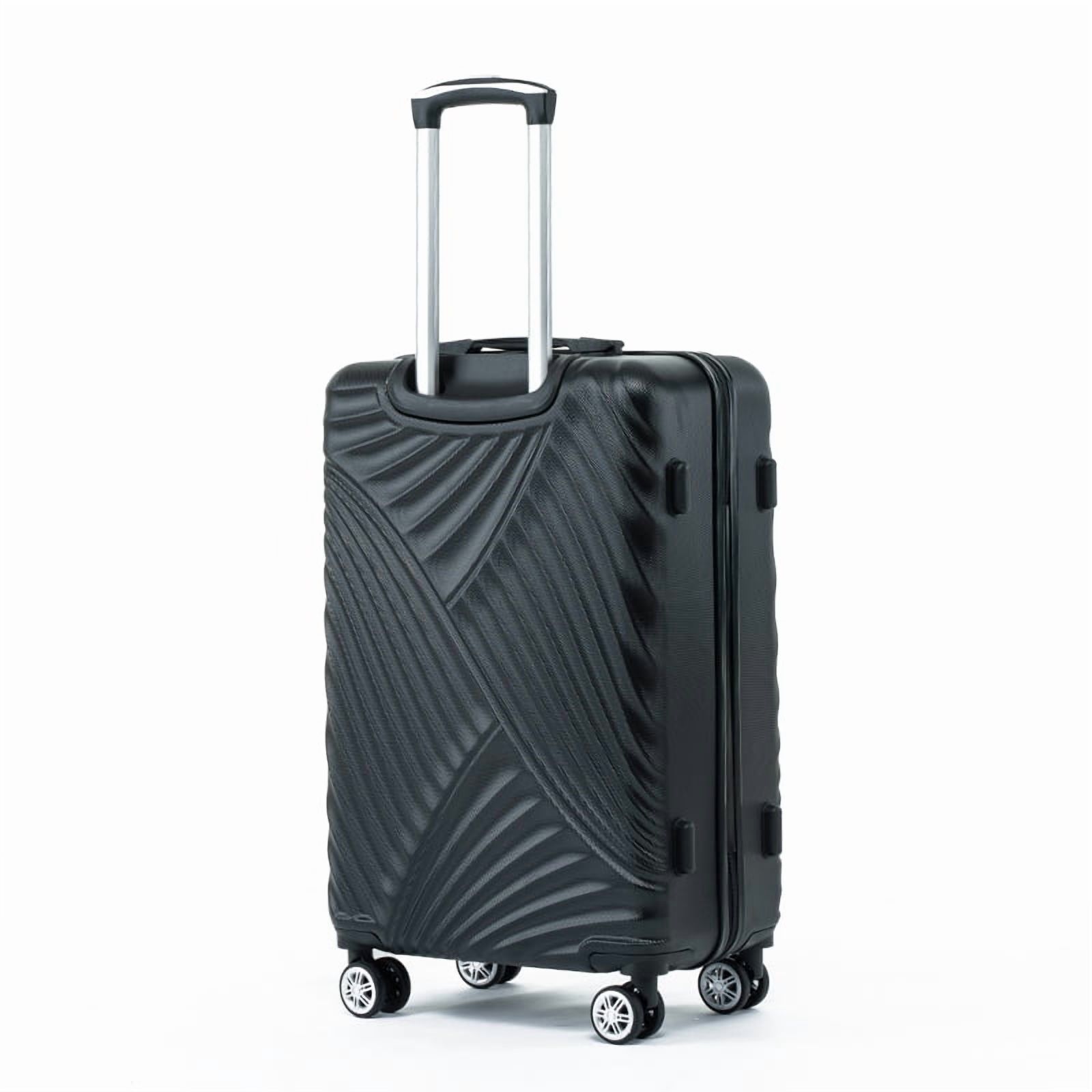 Resenkos 3Pcs Traveling Luggage Set, Portable Large Capacity Luggage Bags for Travel, Rolling Storage Suitcase with 28" Dust Cover, Black, 20"+24"+28"