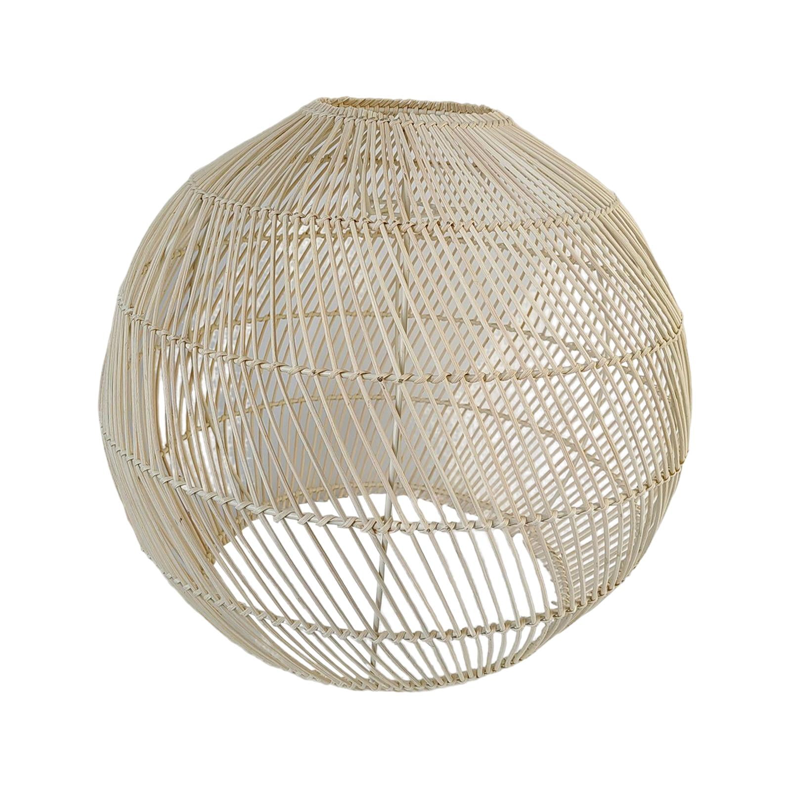 Rattan Lampshade Pendant Light Cover Lights Fixture Basket Chandelier Lamp Shade Ceiling Pendant Lamp Shade for Cafe, Bedroom, Stair, Hotel
