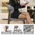 thumbnail image 4 of Dining Chairs,Wide Backrest Ergonomic Fabric Upholstered with Wood Grain Metal Legs & Non-Slip Pads for Home and Restaurant, Set of 2, Light Grey, 4 of 7
