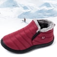 thumbnail image 1 of Zapatos de invierno impermeables para hombre y mujer, botines de nieve cálidos de felpa, sin cordones (rojo 40) Ehuebsd Tenis De Mujer Tenis De Hombre, 1 of 6
