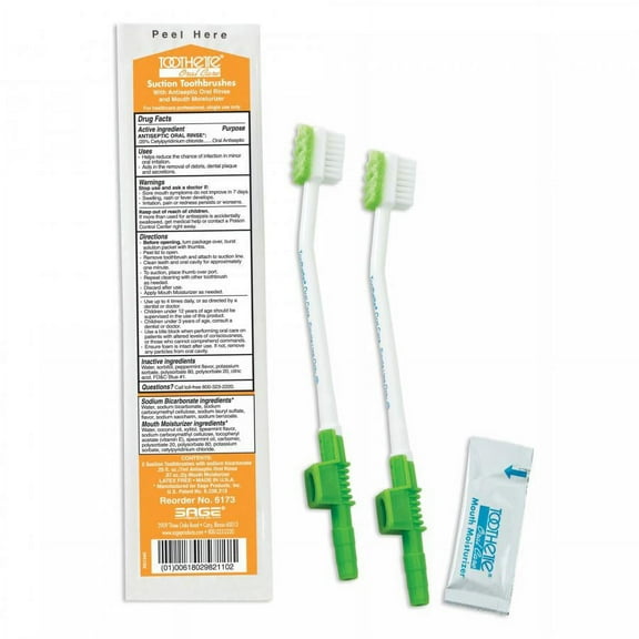 Toothette Suction Toothbrush Kit, 2 Count