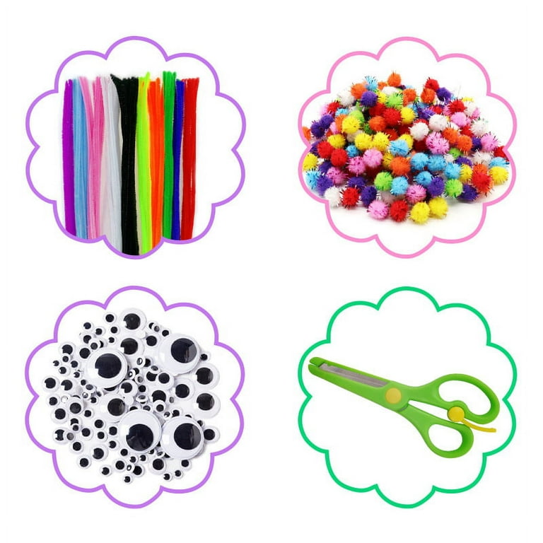  MOISO Kids Crafts and Art Supplies Jar Kit - 560+ Piece Set -  Make Bracelets and Necklaces - Plus Glitter Glue, Construction Paper,  Colored Popsicle Sticks, Eyes, Pipe Cleaners… : Arts, Crafts & Sewing