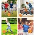 thumbnail image 3 of Barocity Iridescent Soccer Balls Set of 3 - Mixed Sizes Orange Official Match Balls with Reflective Hex Pattern, Sport Soccer Balls for Indoor and Outdoor Training and Practice Games- Sizes 3, 4 and 5, 3 of 7