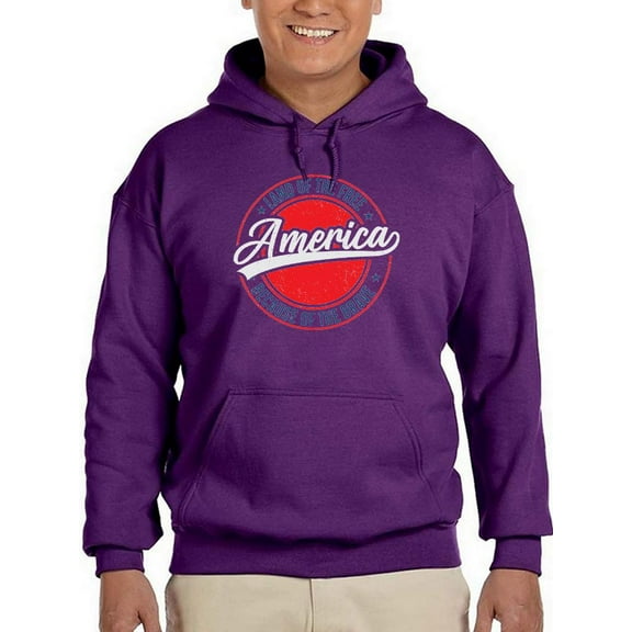 Land Of The Free America 4Th Hoodie Men -Image by Shutterstock, Male 3X-Large