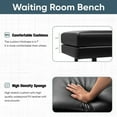 thumbnail image 2 of Homall Black PU Leather 61" Reception Bench Set of 3, Heavy-Duty Metal Legs Indoor Bench for Office, Living Room & Hotel, Easy-Clean, Black, 2 of 7