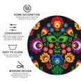 thumbnail image 3 of Honeii Traditional Floral Polish print Leather Coaster Set of 4, ideal for safeguarding your furniture from drinks spills and effortless cleanup-Round Shape, 3 of 6