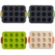 thumbnail image 4 of Small Cupcake Silicone Muffin Pan 12 Round Holes Non Stick Baking Tray, 4 of 9