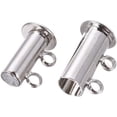thumbnail image 2 of 5Sets 4-Holes Tube Brass Slide Lock Clasps no Nickel Connector Platinum Color Clasps for DIY Jewelry Making 16x10x7mm, 2 of 6