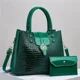 thumbnail image 4 of Bolso bandolera elegante y de moda para mujer, bolso de mano con estampado de cocodrilo, gran capacidad, bolso de hombro a juego para uso diario, 4 of 4