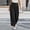 Black, variant on Wide Leg Palazzo Pants for Women Linen Elastic Waist Button Flowy Gaucho Pants Loose Fit Casual Culottes with Pockets Light Blue XL(XL)