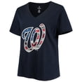 thumbnail image 2 of Women's Navy Washington Nationals Plus Size Banner V-Neck T-Shirt, 2 of 3