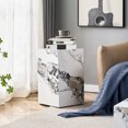 thumbnail image 3 of Gzxs Modern White Marble Accent Side Table | No Assembly Needed | Rectangular Wooden Nightstand End Table for Bedroom Living Room | 11.81" L x 11.81" W x 19.69" H | Contemporary Home Furniture, 3 of 8