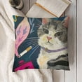 thumbnail image 3 of Cat Gifts for Cat Lovers Cute Cat Throw Pillow Covers Gifts for Women Cat Mom Lady Pillow Covers for Home Office Couch Sofa Bed, Different Double Sides, 3 of 5