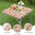 thumbnail image 4 of Light Brown Footballs and Cups Pattern Square Fitted Tablecloth with Elastic Edge,Square Table Cover,Washable Elastic Table Cover for Home Kitchen Party Decor 36"x36", 4 of 6