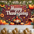 thumbnail image 1 of Decorative Design Happy Thanksgiving Banner Colorful Theme Fall Leaves Turkey Illustration for Thanksgiving Celebration Holiday Party Autumn Decoration, 1 of 5
