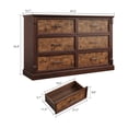 thumbnail image 4 of Home Farmhouse 6 Drawer Dresser for Bedroom, Rustic Wood Chest of Drawers with Metal Handles, Large Double Dresser TV Stand, Storage Dressers Organizer for Living Room, Nursery, 4 of 7