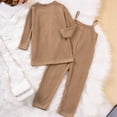 thumbnail image 4 of AINIYS Girls Long Sleeved Windbreaker Coat Camisole Jumpsuit Set Soft Material Stylish Casual Outfit for Dailywear Spring Fall Clothing Brown 2 Years, 4 of 9