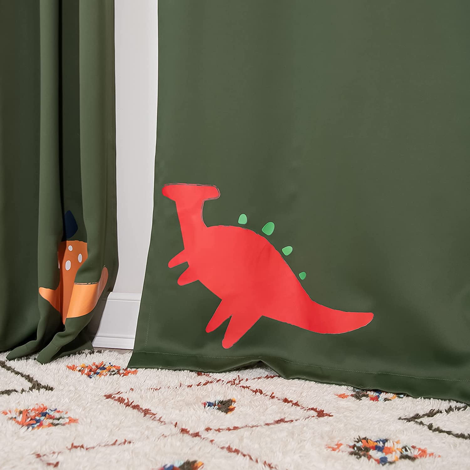 Quality Home Dinosaur Dino Buddies Children Grommet Top Blackout Curtains for Kids Room -84"