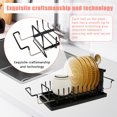 thumbnail image 2 of Grusce Sink Dish Drying Rack with Drip Tray Stretchable Dish Drainer Rack 12 Slot Dish Drainer Drying Rack Metal Dish Rack Drainer Multifunctional Kitchen Dish Rack for Dish Plate, 2 of 5