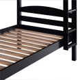 thumbnail image 4 of Walker Edison Transitional Twin-over-Twin Solid Wood Bunk Bed Frame in Black, 4 of 15
