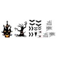 thumbnail image 5 of Halloween Wall Stickers Black Bat Spider Castle Haunted House Spooky Wall Decals, 5 of 5