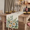 thumbnail image 2 of Daisy Flower 60 Inch Table Runner, Vintage Farmhouse Rustic Floral Plant Farmhouse Dresser Scarf Cotton & Linen Tablerunner for Dining/Kitchen Island/Holiday Party Décor 13" x 60", 2 of 9