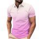 thumbnail image 1 of Camisa Casual de Impresión de Gradiente de los Hombres, Top de Solapa de Manga Corta en Tela de Malla Ligera para el Aire Libre Y el Ocio, Blusa de Suéter Elegante, 1 of 9