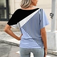 thumbnail image 4 of Lydiaunistar Women's Plus Size Casual Short Sleeve V-Neck Spring Tops Blouse, Soft Polyester Daily Work Party Vacation, Asian Fit Sizing Sky Blue, 4 of 6