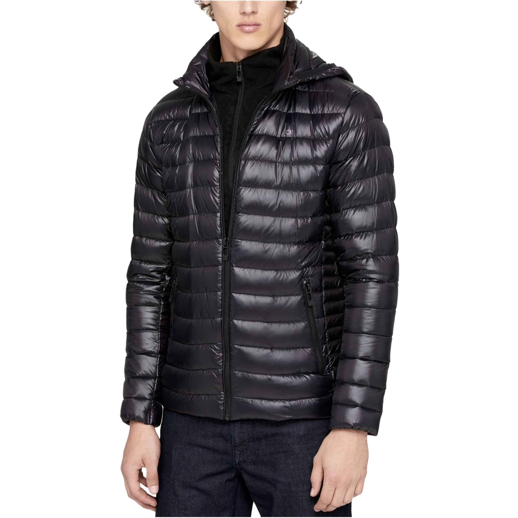 Calvin Klein Mens Packable Down Jacket, Black, X-Small - Walmart.com ...