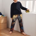 thumbnail image 5 of Wukai Maple Leaf Meditating Squirrel Print Teenagers' Pajama Pant Sleep Pajama Lounge Pant PJ Bottoms with Pockets and Button Fly(Available in Big & Tall)-Small, 5 of 6