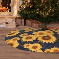 thumbnail image 6 of Sikiie Navy Blue Plaid Sunflower 30-48 inches {designName} Print Christmas Tree Skirt Snowman Xmas Tree Skirt with Edge Christmas Decorations for Holiday Party36", 6 of 7