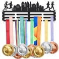 thumbnail image 1 of Iron Medal Hanger Holder Display Wall Rack 3-Line with Screws Running Sports 150x400mm, 1 of 7