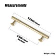 thumbnail image 3 of Goo-Ki 5''(128mm) Hole Center Gold Zinc Alloy Cabinet Handles - Modern Striped Decorations Cabinet Pull Hardware for Bedroom, Kitchen, 6 Pack, 3 of 7