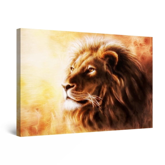 Startonight Canvas Wall Art Animal Lion Eyes Painting, Framed 24" x 36" 