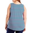 thumbnail image 3 of Jalioing Summer Tank Tops for Women Striped Sleeveless Plus Size Shirts Casual Oversized Crew Neck T Shirts, 3 of 7