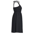 thumbnail image 3 of Vestido George para Mujer Corto con Smock, Escote Redondo, Tirantes Ajustables Negro Talla G, 3 of 4