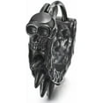 thumbnail image 2 of Stainless Steel Skull Hoop Earrings Spike Circle Huggie Hinged, for Men Women, 1 Pair, 2 of 4