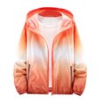 thumbnail image 2 of Iugvhana Zip Up Hoodies For Men Women Gradient Design Sun Protection Hoodie Long Sleeve Hooded Jacket Casual Light Sports Coat Orange XL, 2 of 9