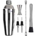 thumbnail image 1 of Juego de coctelera, juego de vajilla profesional de acero inoxidable de 6 piezas para cócteles, incluye coctelera de 750 ml, mortero, cuchara mezcladora, medidor doble S, 1 of 5